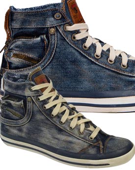 Expoiak retro cool high top versatile denim trainers for men from Diesel ... Expoiak retro cool high top versatile denim trainers for men from Diesel ...