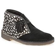 clarks black desert boots womens