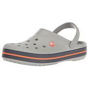 grey and orange crocs