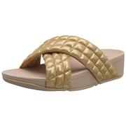 fitflop sola leather slides rose gold