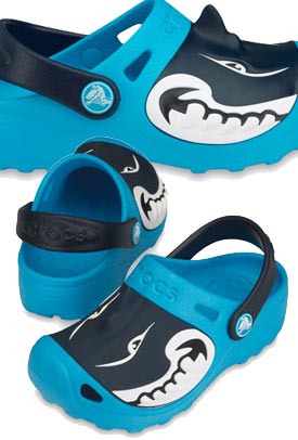 kids shark crocs