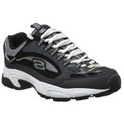 Skechers Stamina Cutback Navy And Black Leather/Charcoal Mesh 